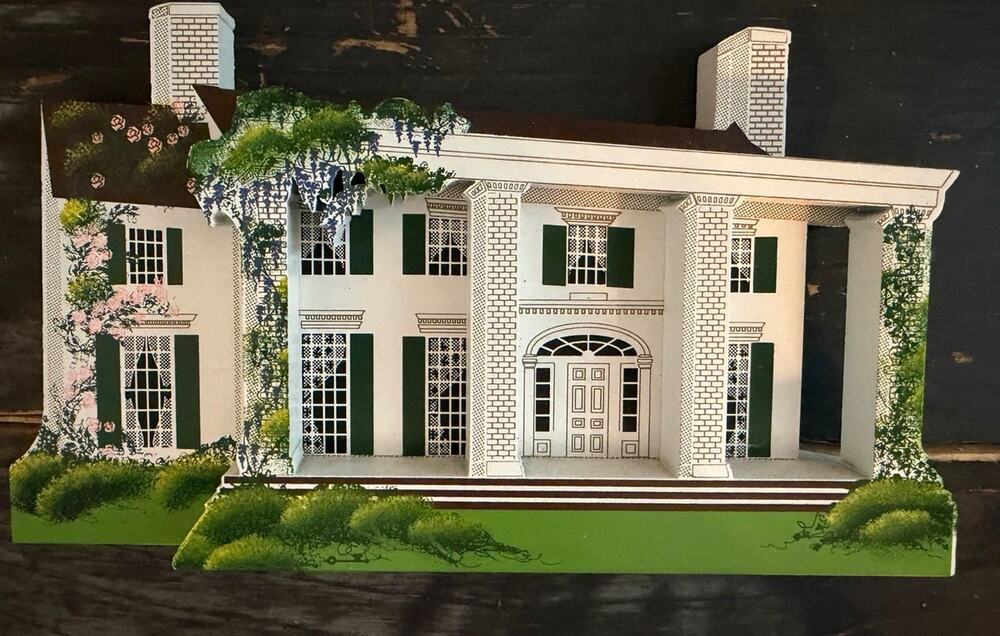 Vintage 1995 Gone With The Wind Tara Mansion 3D Wood Display Signed Decor